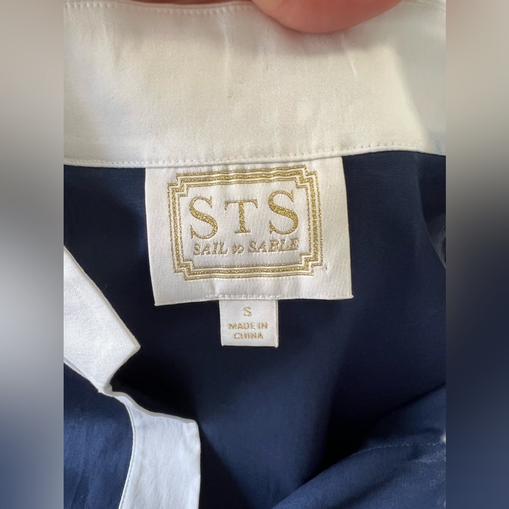STS Sail to Sable | SZ S | Navy White Colorblock Sleeveless Dress | Nautical - Picture 5 of 7